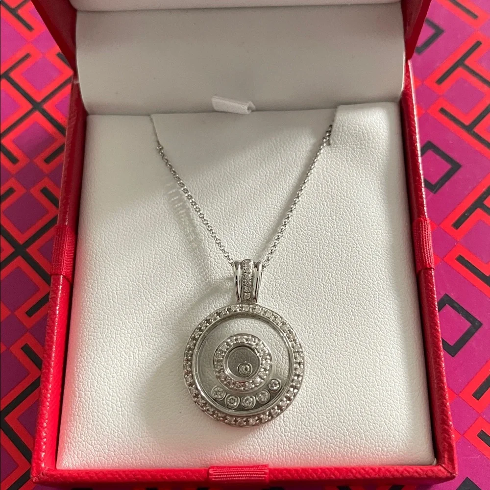 14K Floating Diamond Pendant Necklace